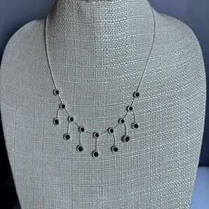 Elegant Silver Toned Black Stone Necklace Offers & Bundles Welcome